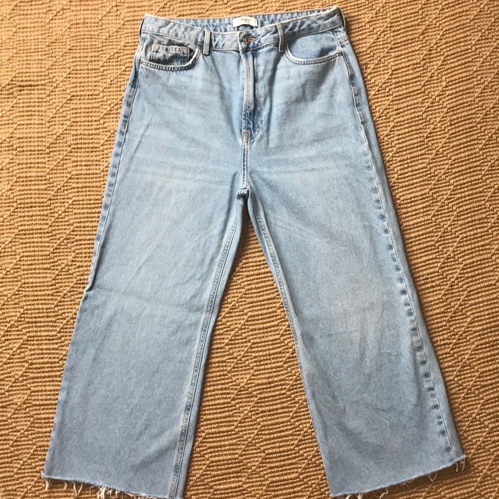 Forever 21 High-Rise Wide Crop Jeans-Size UK30/US8